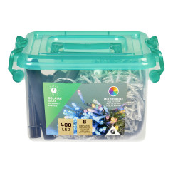 Guirlande Solaire 400 LEDs multicolore clignotant fixe 40 m