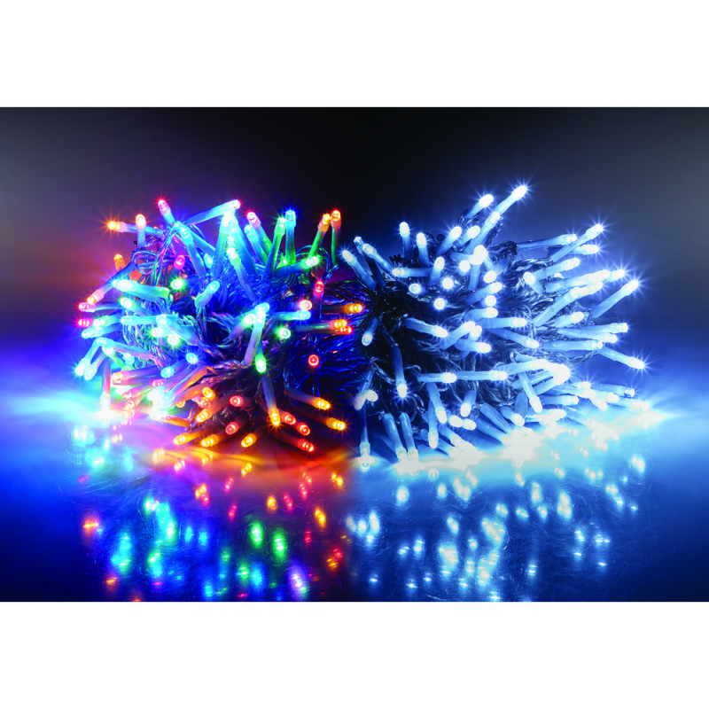 Guirlande Lumineuse LED 100m 1000LED, Guirlande Lumineuse De Noël IP44 étanche Avec Télécommande Et Minuterie, 8 Modes,blanc Chaud | Leroy Merlin