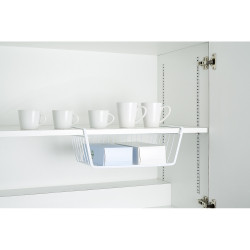 Corbeille à suspendre en métal blanc L.40 cm