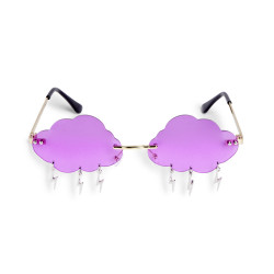 Lunettes fantaisie adulte nuage avec pendentif violet