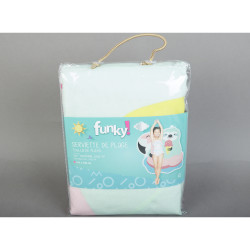 Serviette de plage Funky paresseux et flamant rose