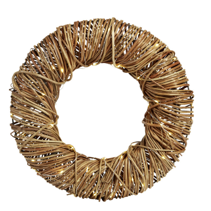 Couronne de Noël Led "Enneigée" 44cm Vert & Blanc