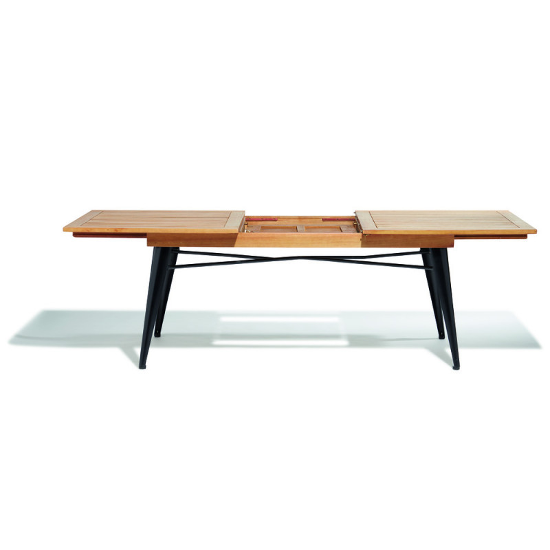 Table Extensible Fabrik Noir Et Naturel 6/8 Personnes